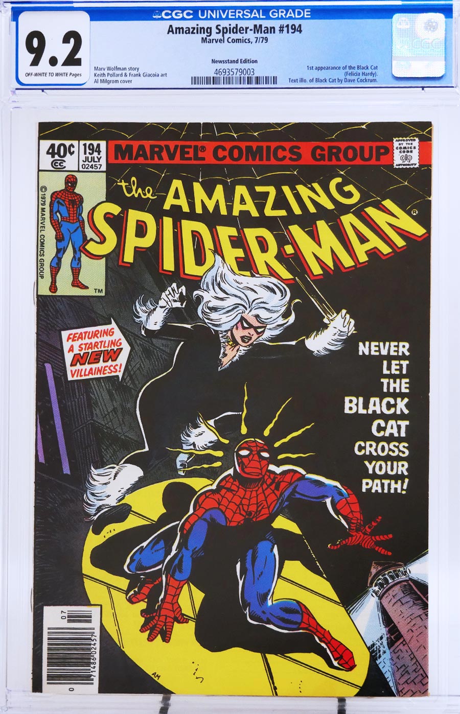 Amazing Spider-Man #194 Cover E Newsstand Edition CGC 9.2