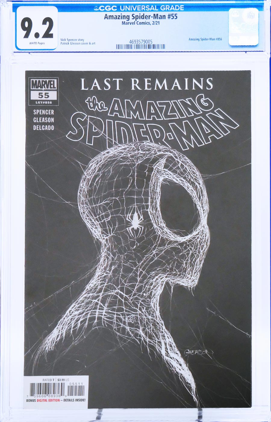 Amazing Spider-Man Vol 5 #55 Cover M Regular Patrick Gleason Webhead White On Black Cover CGC 9.2