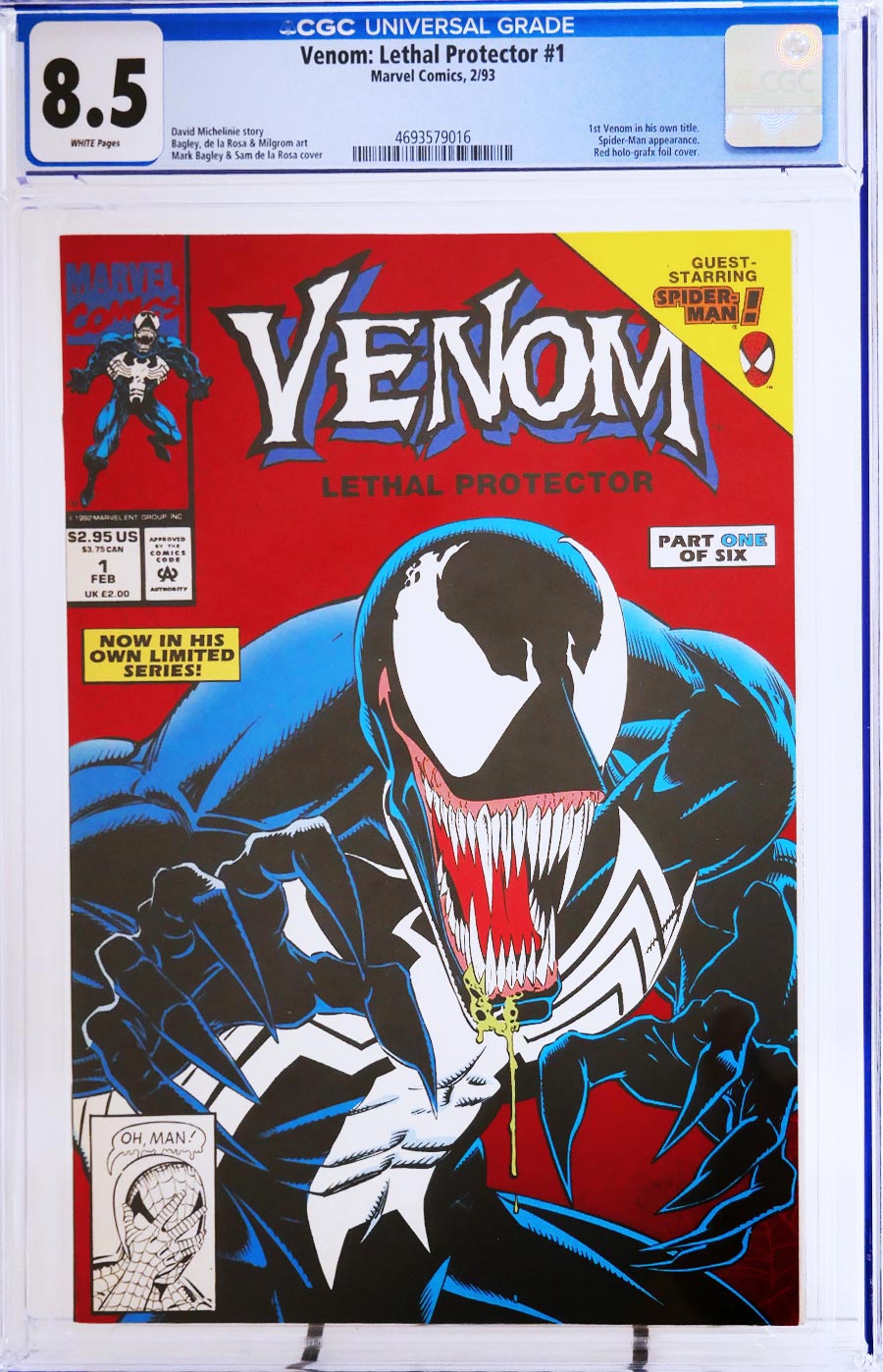 Venom Lethal Protector (1993) #1 Cover J Red Foil Variant Cover CGC 8.5
