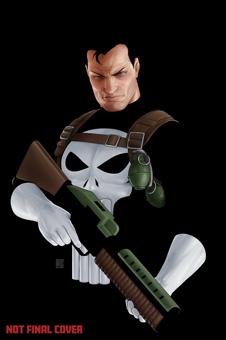 Punisher Vol 14 #1 Cover K 2nd Ptg John Tyler Christopher Negative Space Virgin Variant Cover
