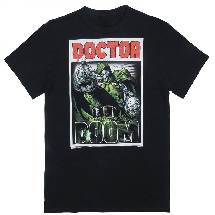 Marvel Doctor Doom Ruler Of Latveria Black Mens T-Shirt Large