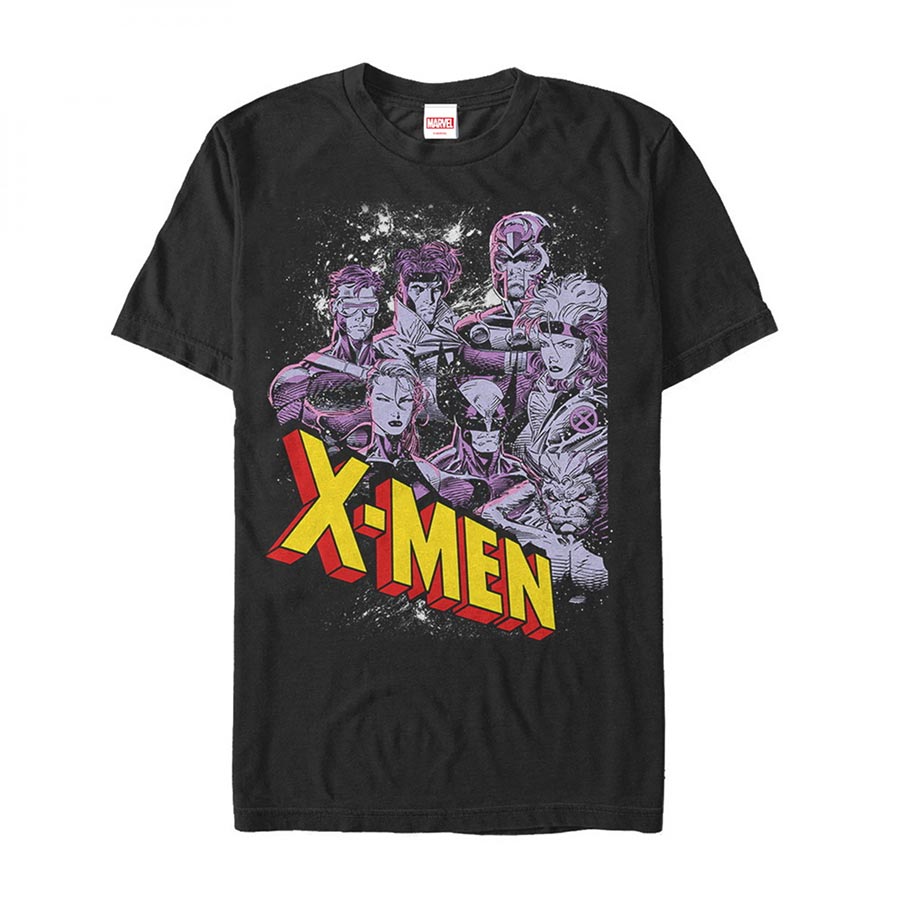 Marvel X-Men Cosmic Heroes Black Mens T-Shirt Large