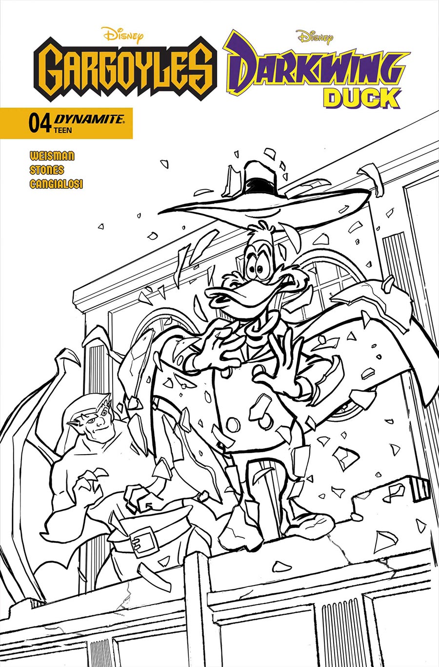 Gargoyles Darkwing Duck #4 Cover K Incentive Tad Stones Line Art Cover