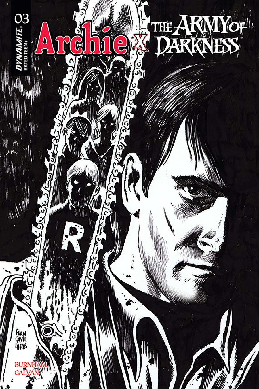 Archie x Army Of Darkness #3 Cover M Variant Francesco Francavilla Line Art Cover