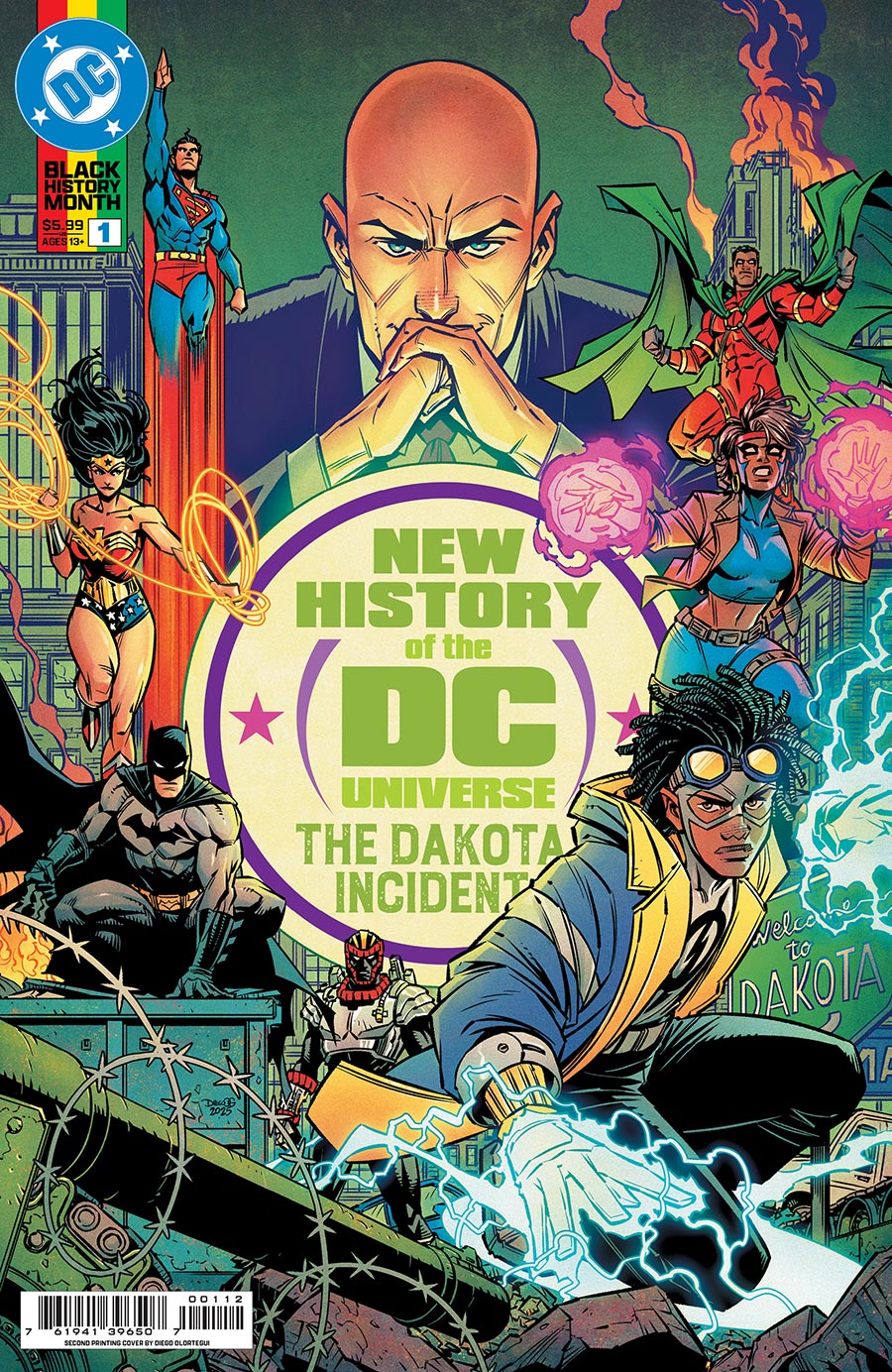 New History Of The DC Universe The Dakota Incident #1 (One Shot) Cover F 2nd Ptg A Diego Olortegui Logo Color Variant Cover (DC All In)