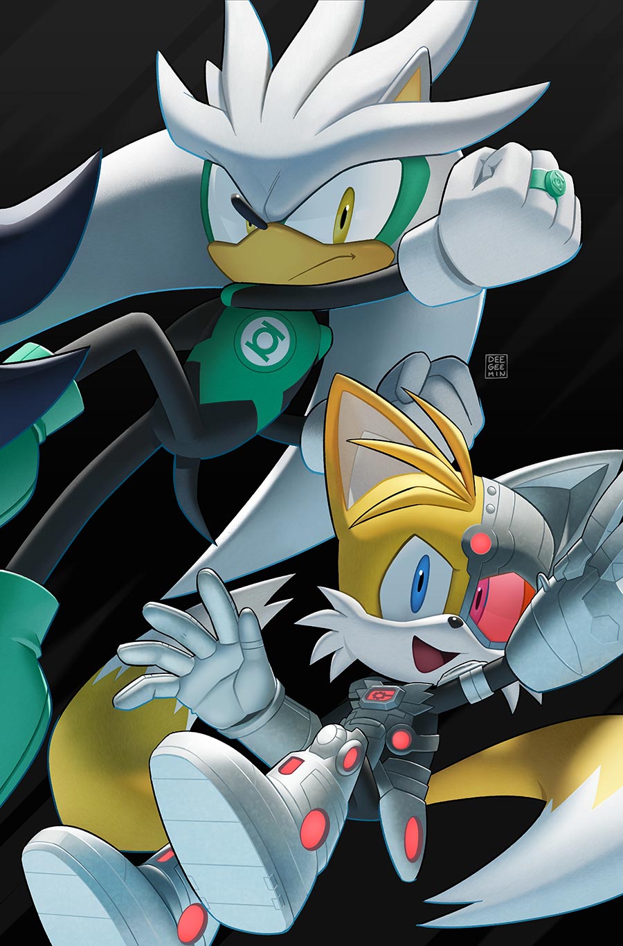 DC x Sonic The Hedgehog #2 Cover C 2nd Ptg SEGA Green Lantern & Cyborg Connecting Card Stock Variant Cover