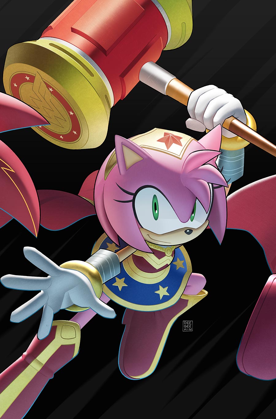 DC x Sonic The Hedgehog #4 Cover C 2nd Ptg SEGA Wonder Woman Connecting Card Stock Variant Cover