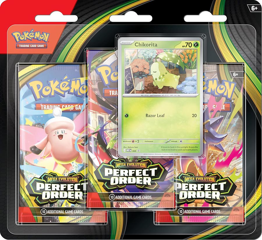 Pokemon Mega Evolutions ME3 Perfect Order 3-Pack Blister