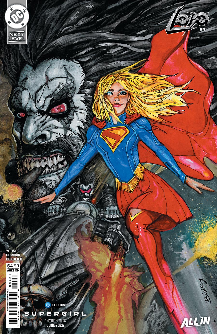 Lobo Vol 4 #4 Cover E Variant Simon Bisley Supergirl Movie Card Stock Cover (DC Next Level)