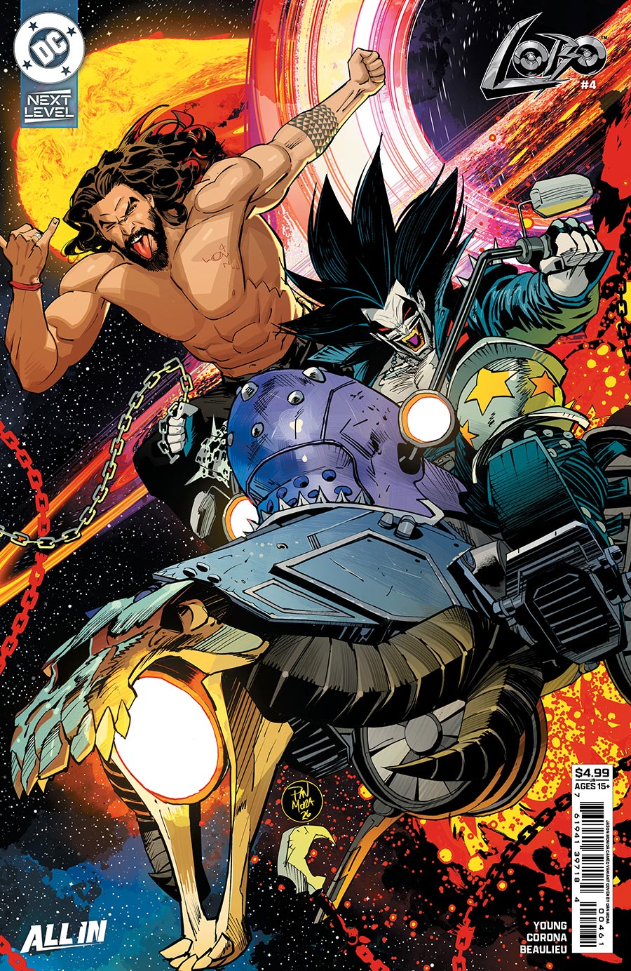 Lobo Vol 4 #4 Cover F Variant Dan Mora Jason Momoa Cameo Card Stock Cover (DC Next Level)