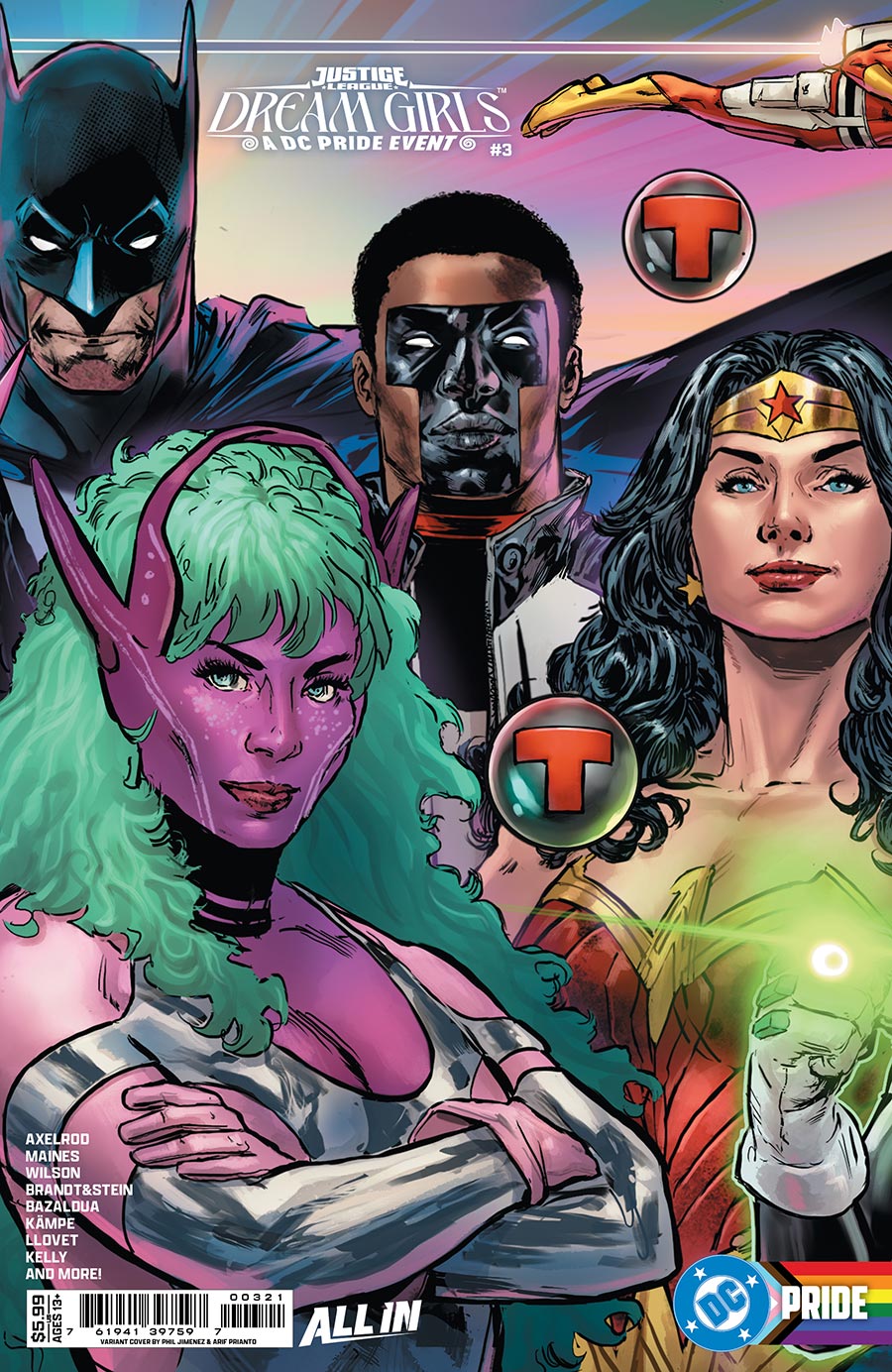 Justice League Dream Girls A DC Pride Event #3 Cover B Variant Phil Jimenez Connecting Card Stock Cover (DC All In)