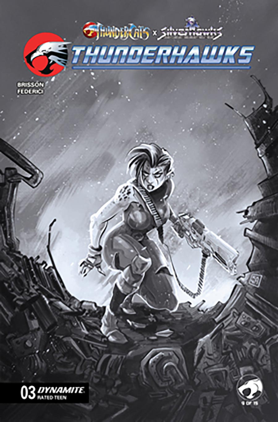 ThunderCats X SilverHawks ThunderHawks #3 Cover G Incentive Alessendro Ranaldi Line Art Cover (ThunderCats X SilverHawks Part 9)