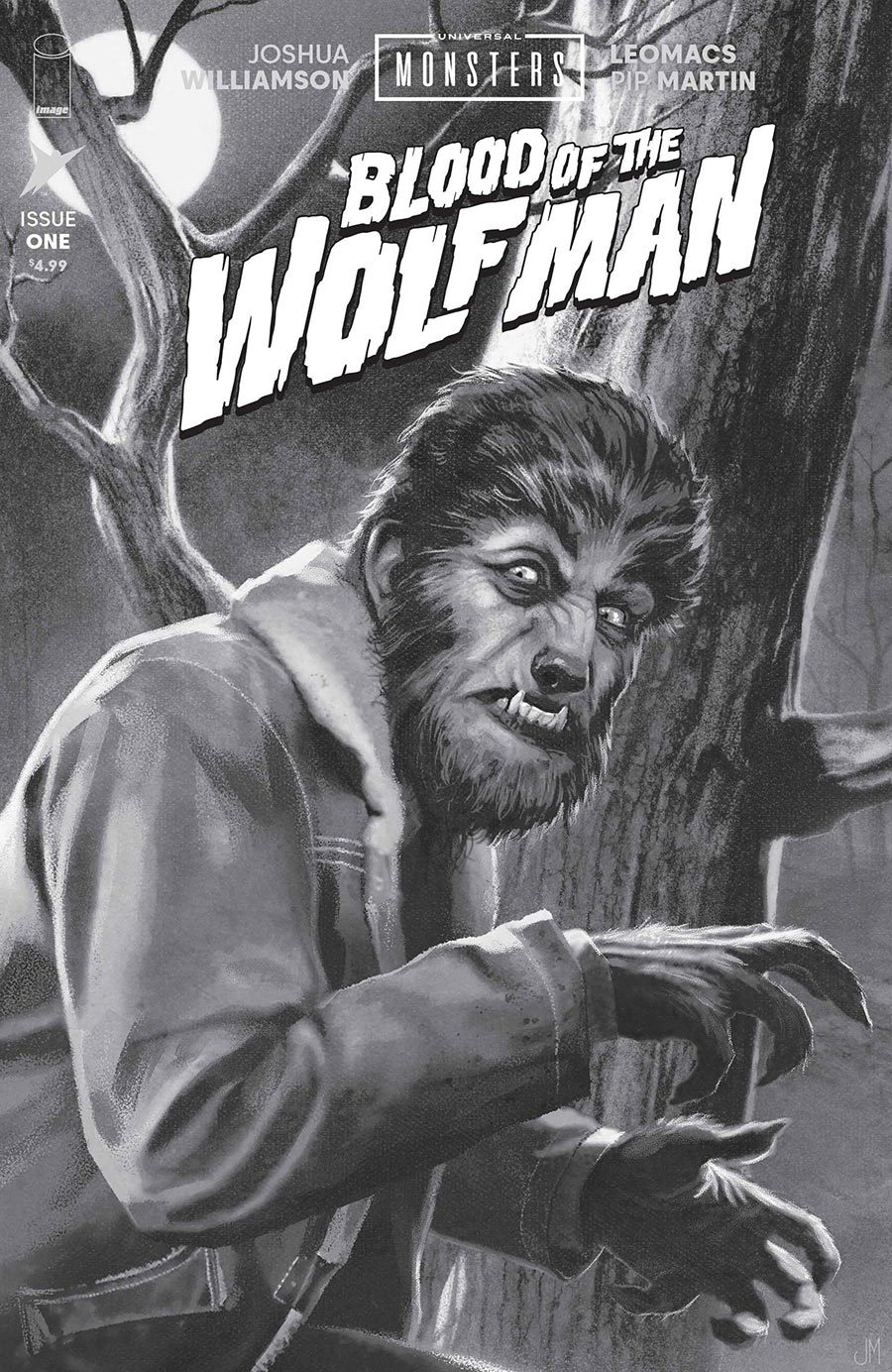 Universal Monsters Blood Of The Wolf Man #1 Cover D Incentive Joshua Middleton Black & White Classic Horror Cover