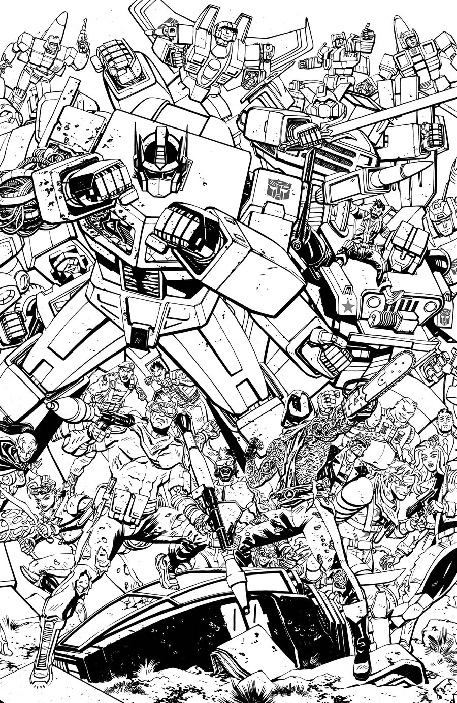 GI Joe Vol 10 #23 Cover G Variant Tom Reilly Energon Universe 3rd Anniversary Connecting Black & White Cover