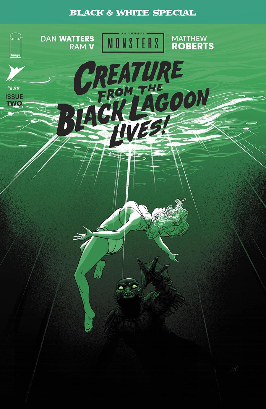 Universal Monsters Creature From The Black Lagoon Lives Black & White Special #2 Cover A Regular Matthew Roberts Cover