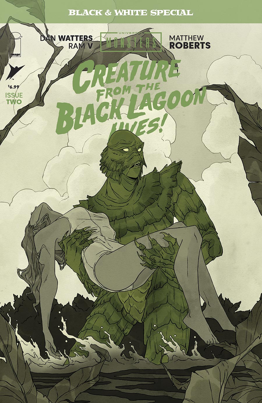 Universal Monsters Creature From The Black Lagoon Lives Black & White Special #2 Cover B Variant Abigail Larson Cover