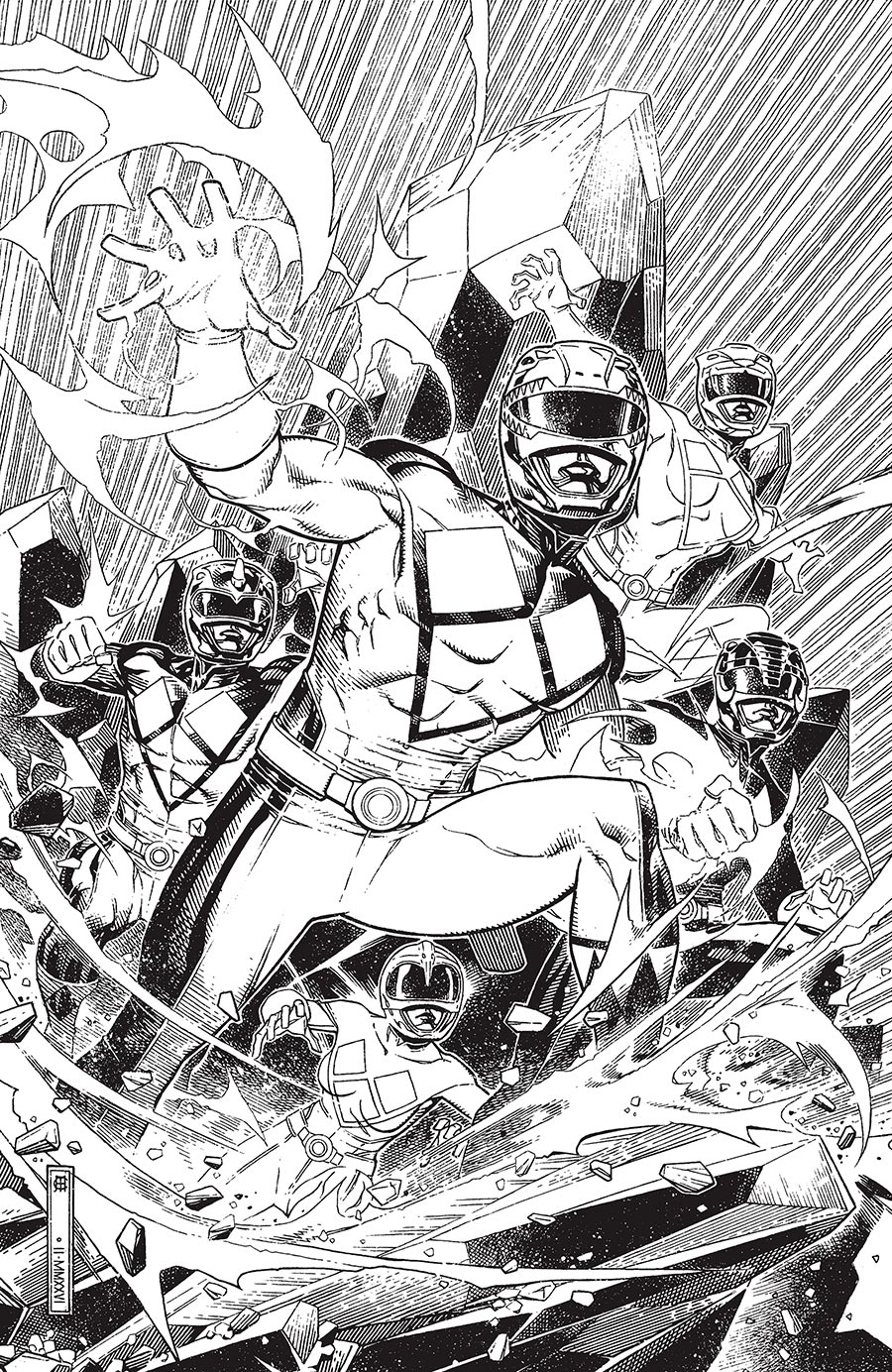 Mighty Morphin Power Rangers (BOOM Studios) Vol 2 #1 Cover I Incentive Jim Cheung Black & White Virgin Cover