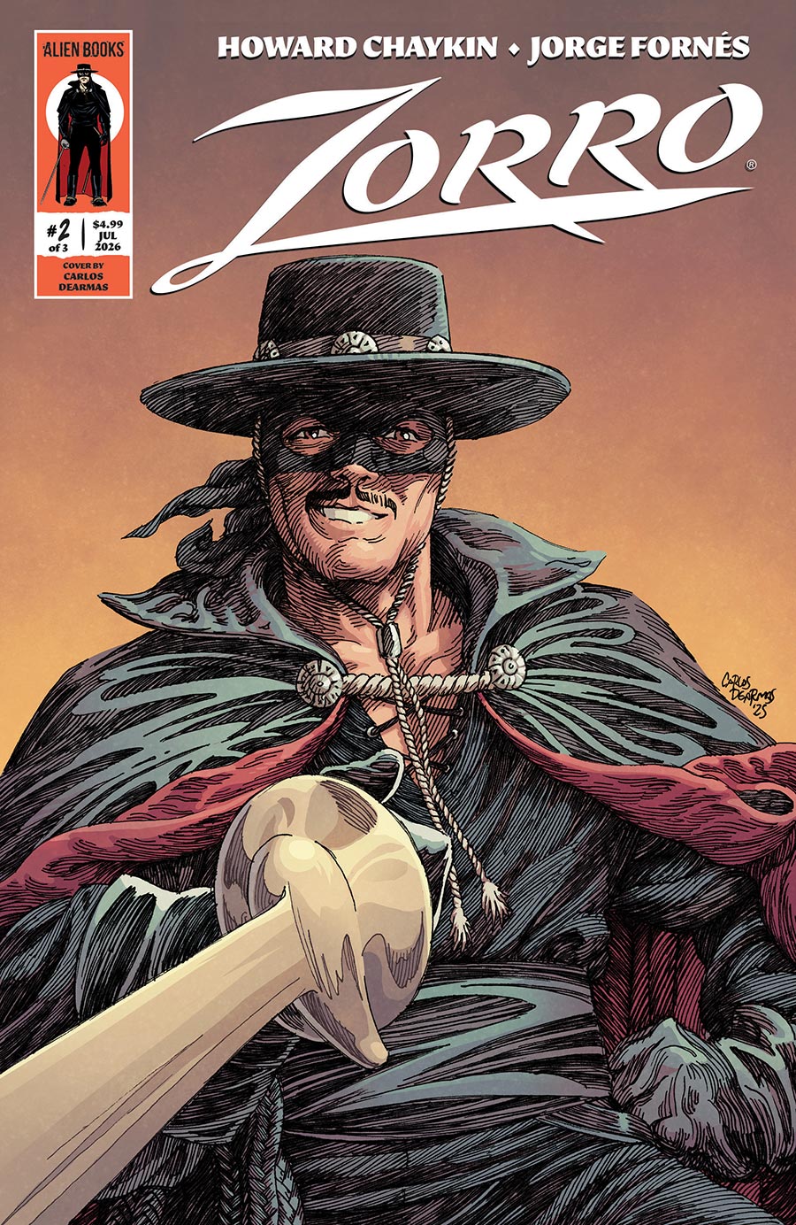 Zorro Vol 7 #2 Cover B Variant Carlos Dearmas Cover