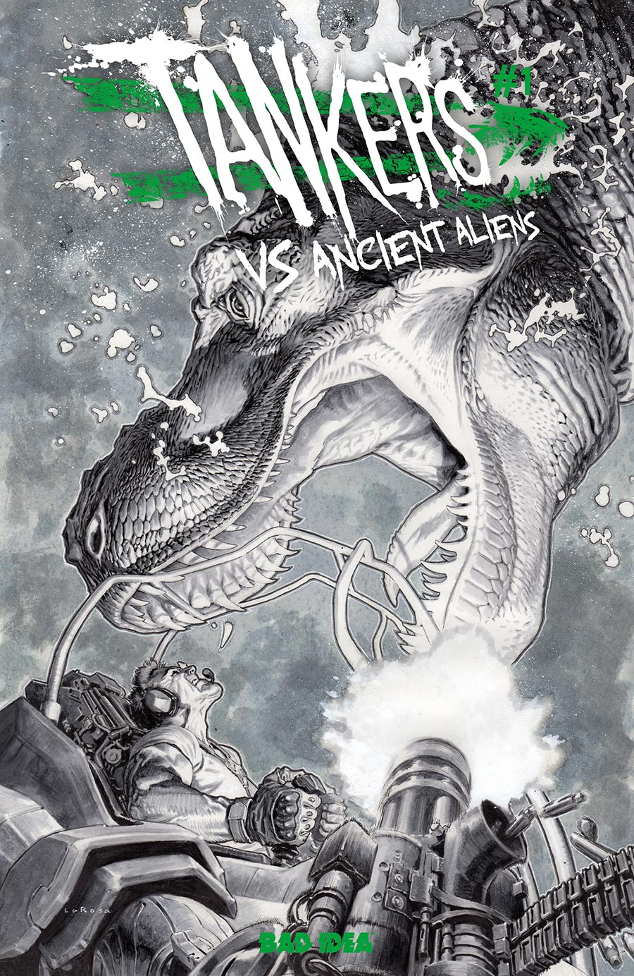 Tankers vs Ancient Aliens #1 Cover G Incentive Lewis LaRosa Black & White Cover