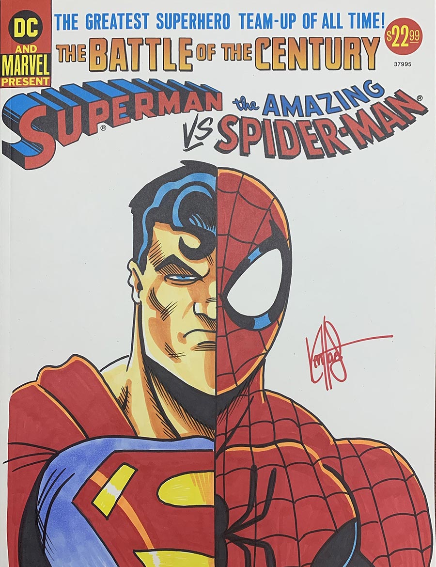 50th Anniversary Treasury Edition Superman vs The Amazing Spider-Man #1 Facsimile Edition Cover E DF Signed Remarked Ken Haeser With Hand-Drawn Sketch