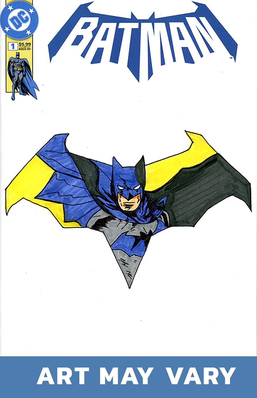 Batman Vol 4 #1 Cover Z-F DF Blank Variant Signed & Remarked By Mariano Nicieza With A Batman Hand-Drawn Sketch