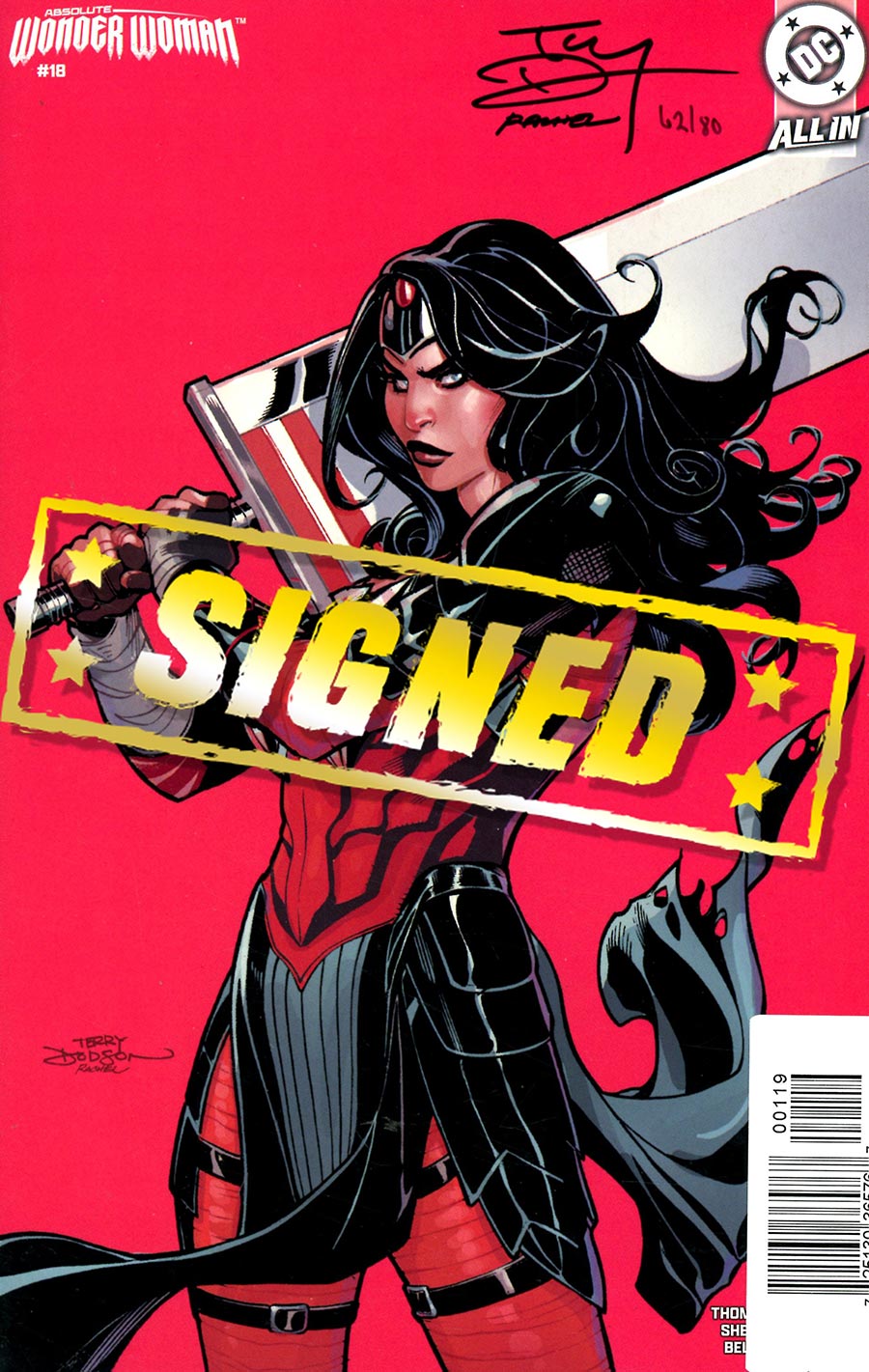 Absolute Wonder Woman #18 Cover E DF Terry Dodson Variant Cover Signed By Terry Dodson & Rachel Dodson