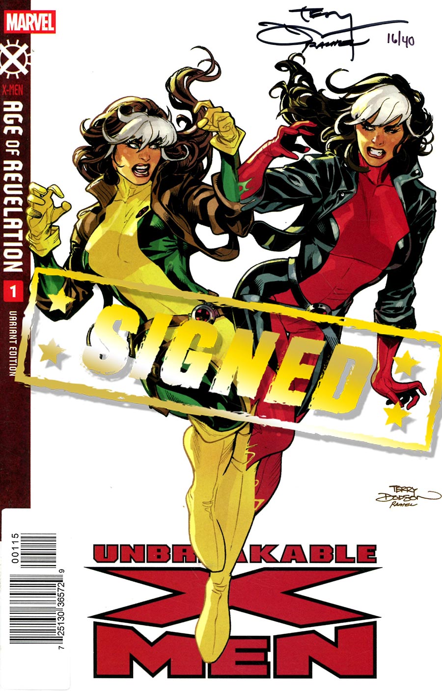 Unbreakable X-Men #1 Cover H DF Terry Dodson Variant Cover Signed By Terry Dodson & Rachel Dodson
