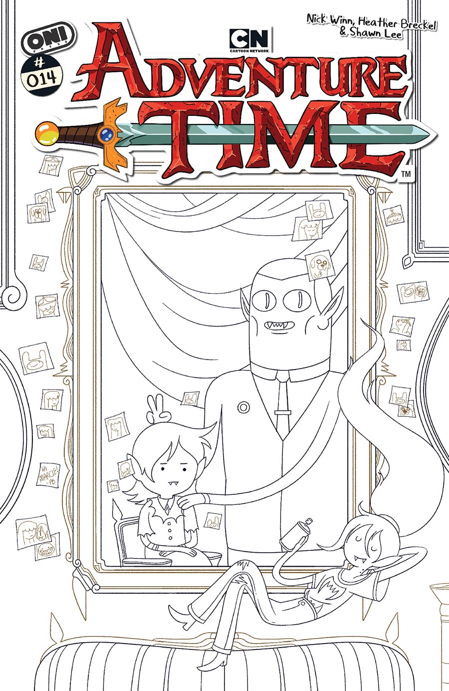 Adventure Time Vol 2 #14 Cover E Incentive Nick Winn Black & White Cover