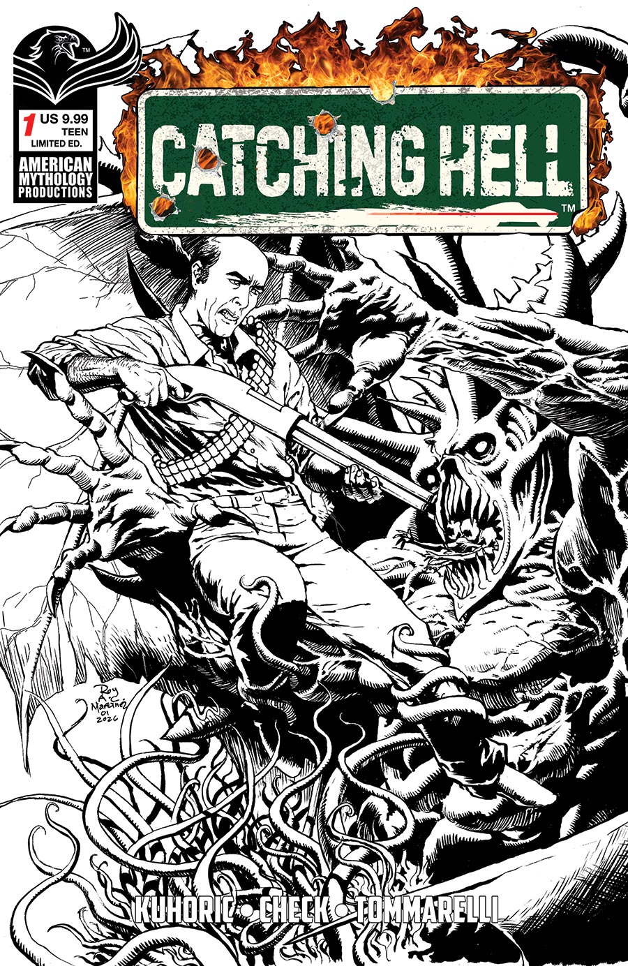 Catching Hell Featuring Reggie Bannister #1 Cover F Limited Edition Roy Allan Martinez Black & White Cover