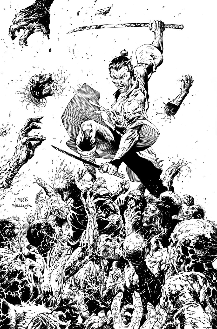 Dead Samurai #8 Cover D Incentive Jim Lee Black & White Virgin Cover