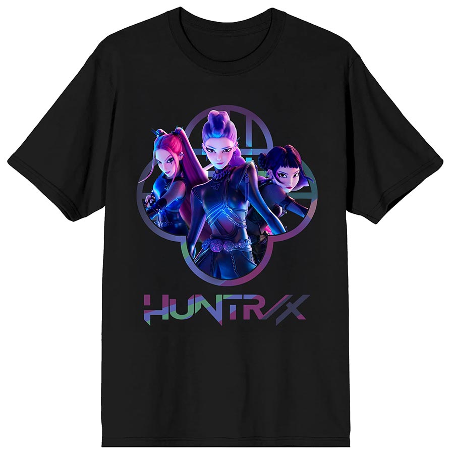 KPop Demon Hunters Huntrix Capture Mens Black T-Shirt Large