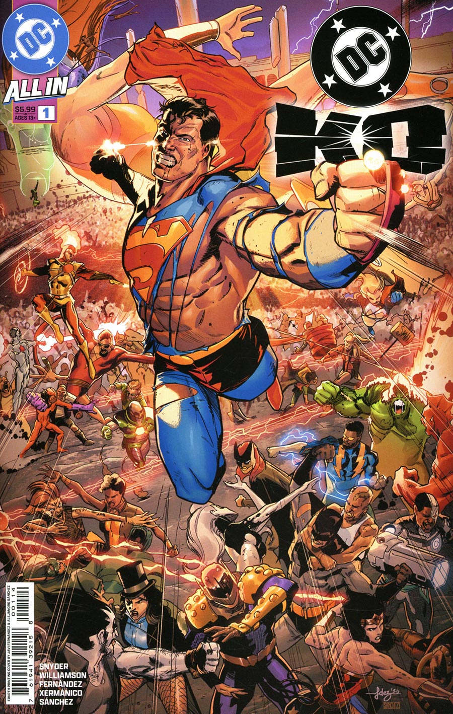 DC K.O. #1 Cover S 4th Ptg A Javier Fernandez Logo Color Variant Cover (DC All In)