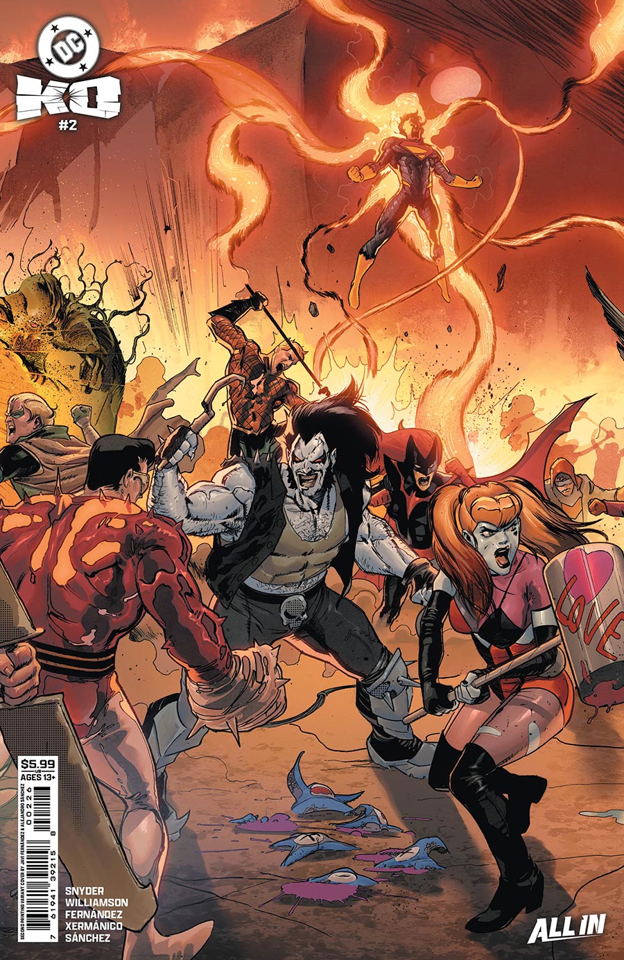 DC K.O. #2 Cover M 2nd Ptg B Javier Fernandez Connecting Card Stock Variant Cover (DC All In)