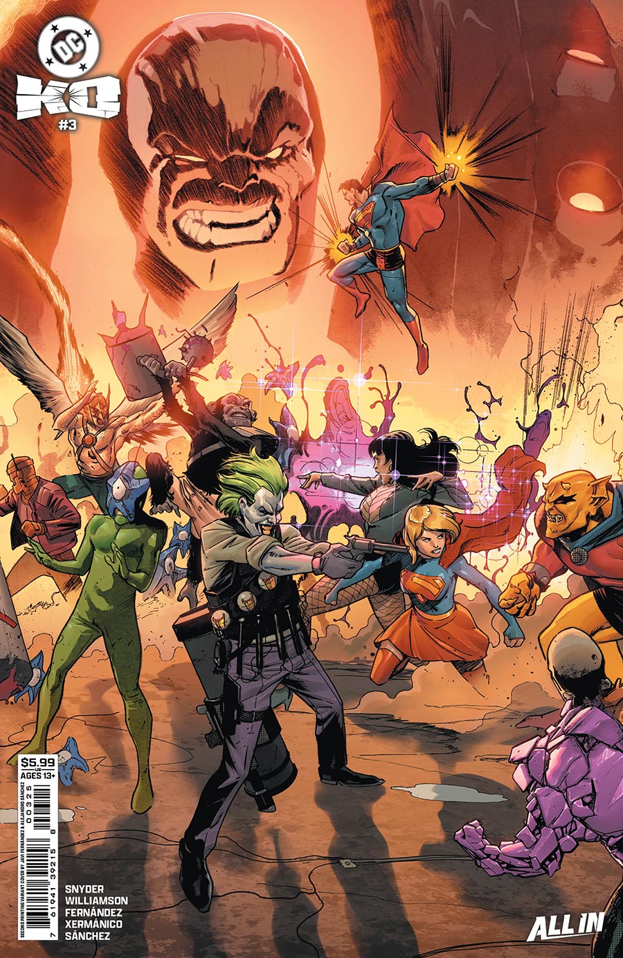 DC K.O. #3 Cover M 2nd Ptg B Javier Fernandez Connecting Card Stock Variant Cover (DC All In)
