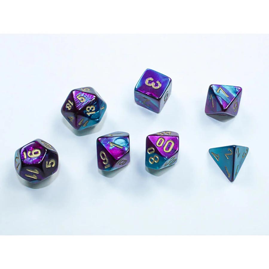 Gemini Mini-Hedral Purple-Teal/Gold 7-Die Set