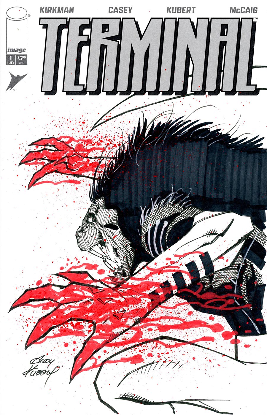 Terminal #1 Cover I-A Incentive Andy Kubert Original Hand-Drawn Sketch Cover With CGC Certificate