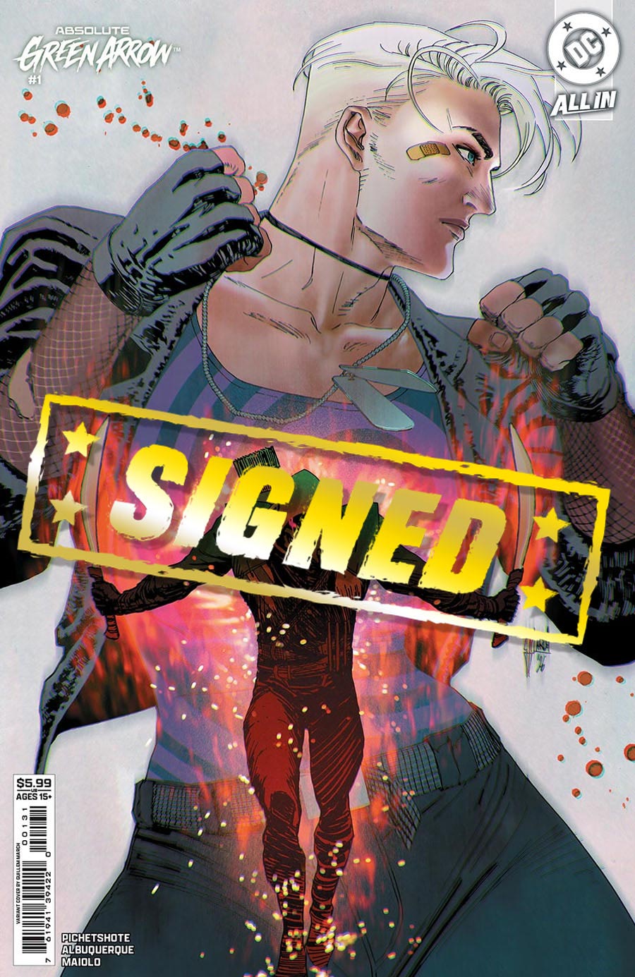 Absolute Green Arrow #1 Cover N Variant Guillem March Card Stock Cover Signed By Pornsak Pichetshote (DC All In)