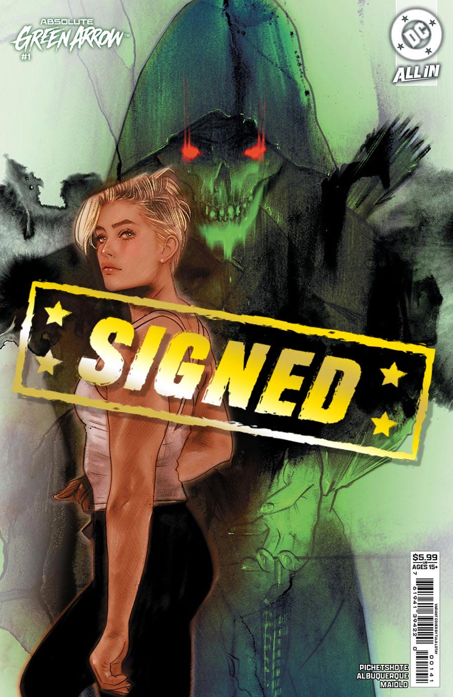 Absolute Green Arrow #1 Cover O Variant Tula Lotay Card Stock Cover Signed By Pornsak Pichetshote (DC All In)