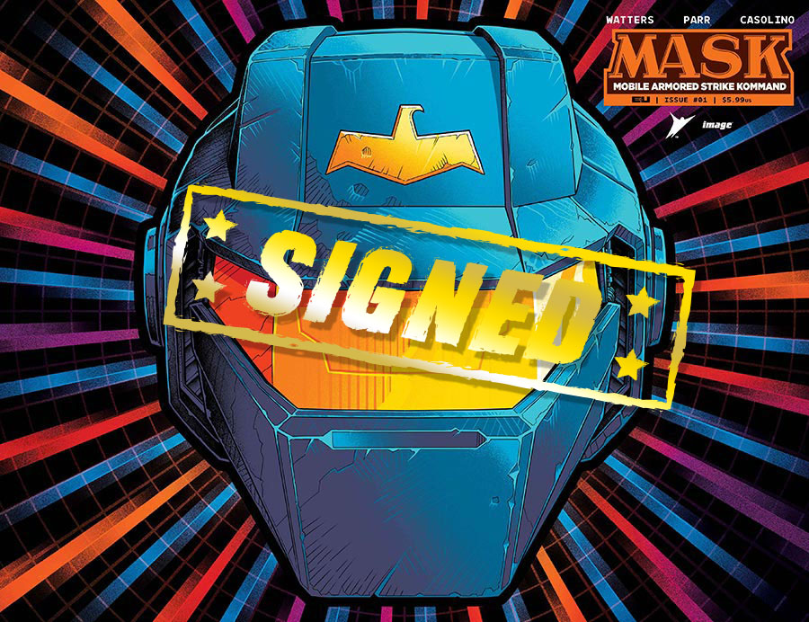 M.A.S.K. Vol 3 #1 Cover Z-F Variant Pye Parr & Luke Preece & Andres Juarez V.E.N.O.M. Die-Cut Foil Mask Cover Signed By Dan Watters