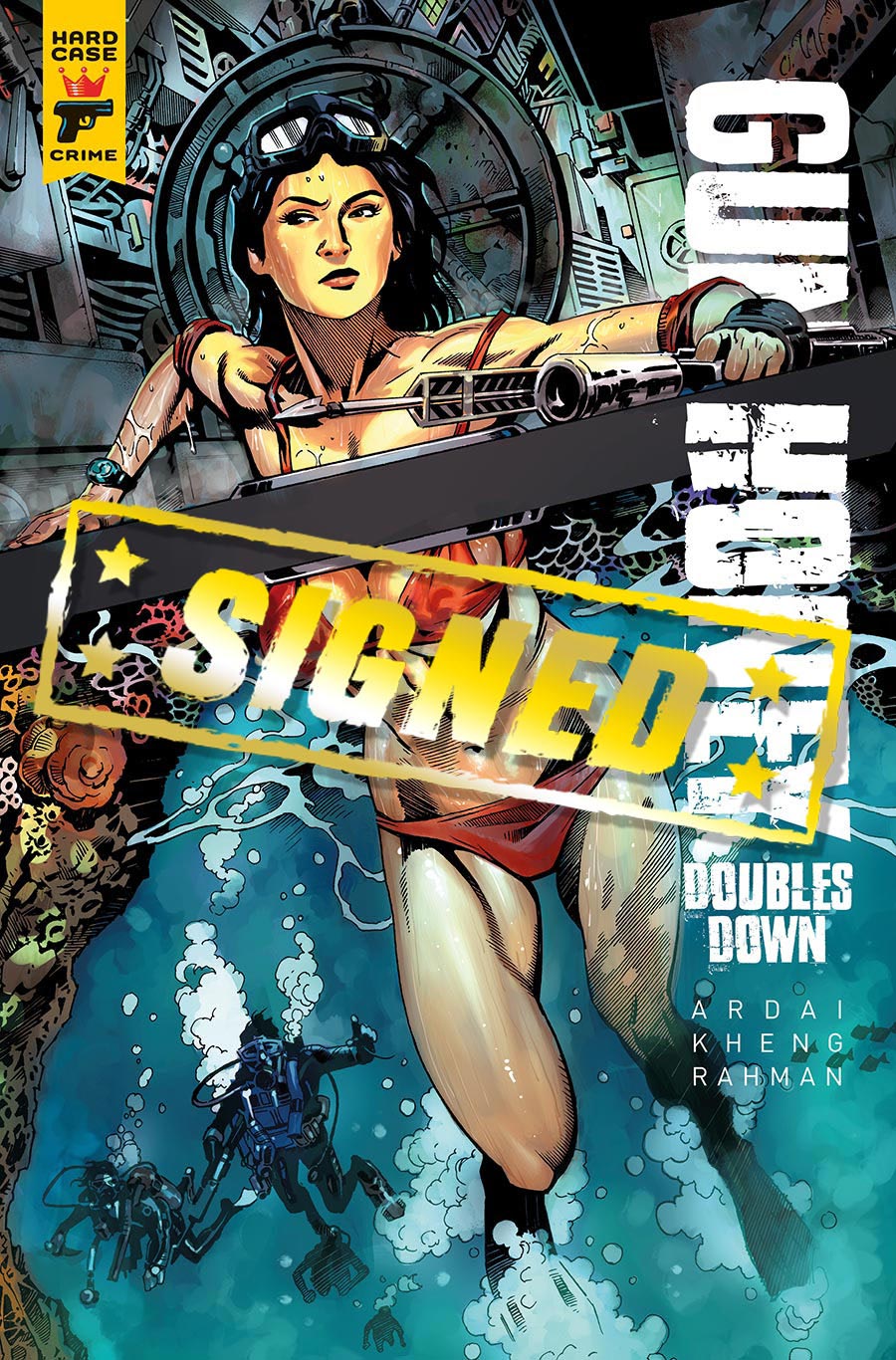 Hard Case Crime Gun Honey Doubles Down #1 Cover R Variant Ang Hor Kheng Cover Signed By Charles Ardai