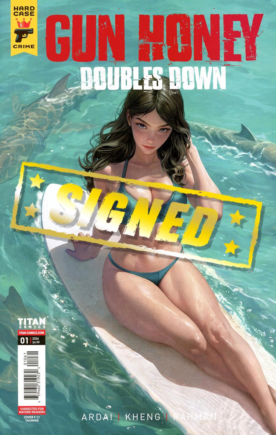 Hard Case Crime Gun Honey Doubles Down #1 Cover S Variant Yasmine Cover Signed By Charles Ardai