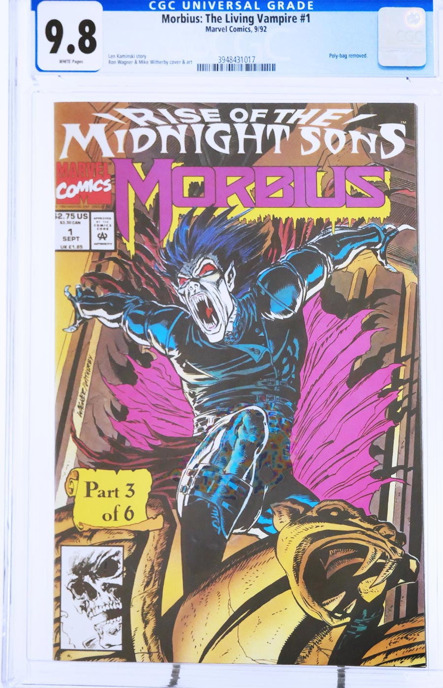 Morbius The Living Vampire #1 Cover C CGC 9.8
