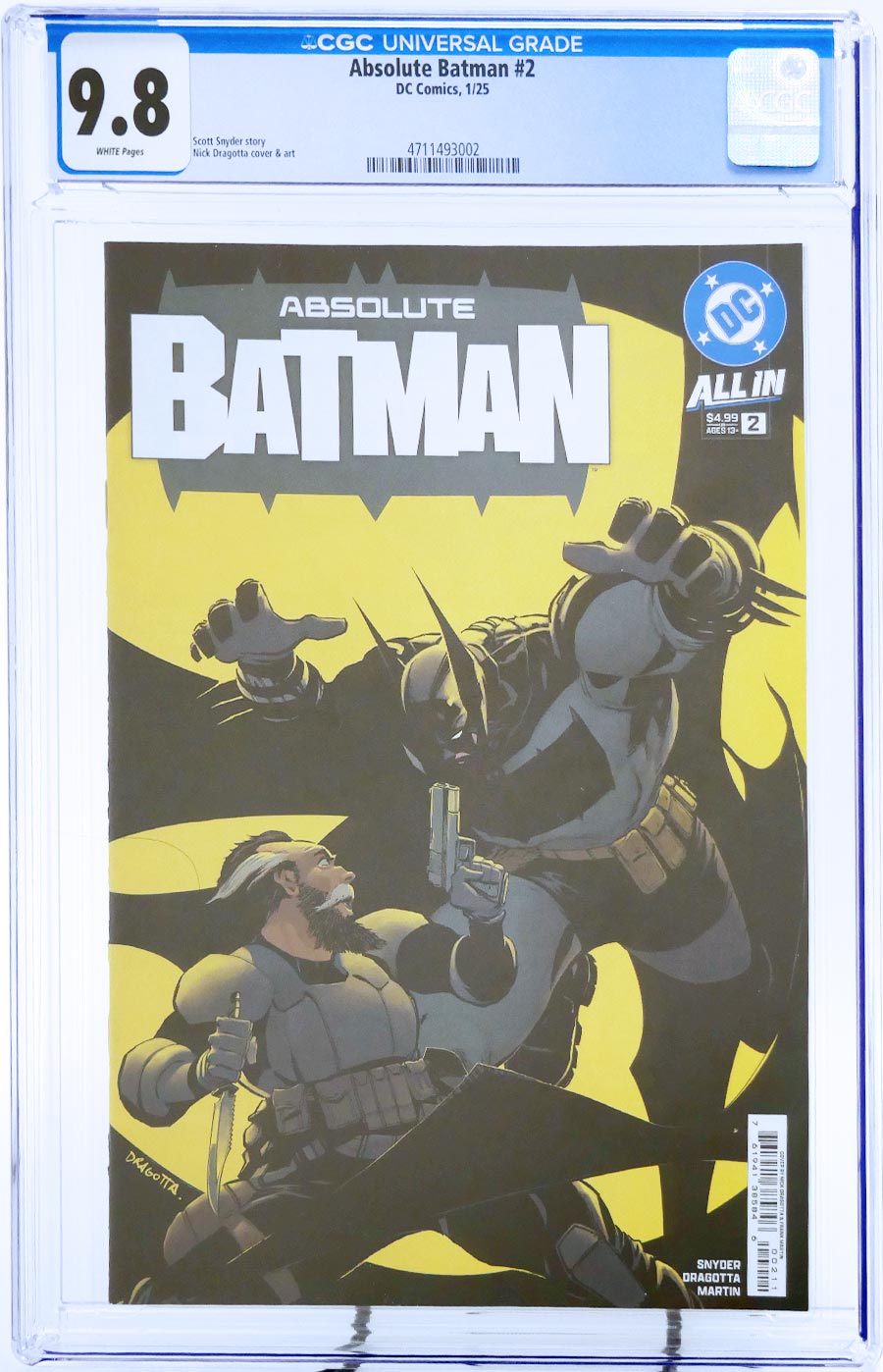 Absolute Batman #2 Cover V Regular Nick Dragotta Cover CGC 9.8 (DC All In)