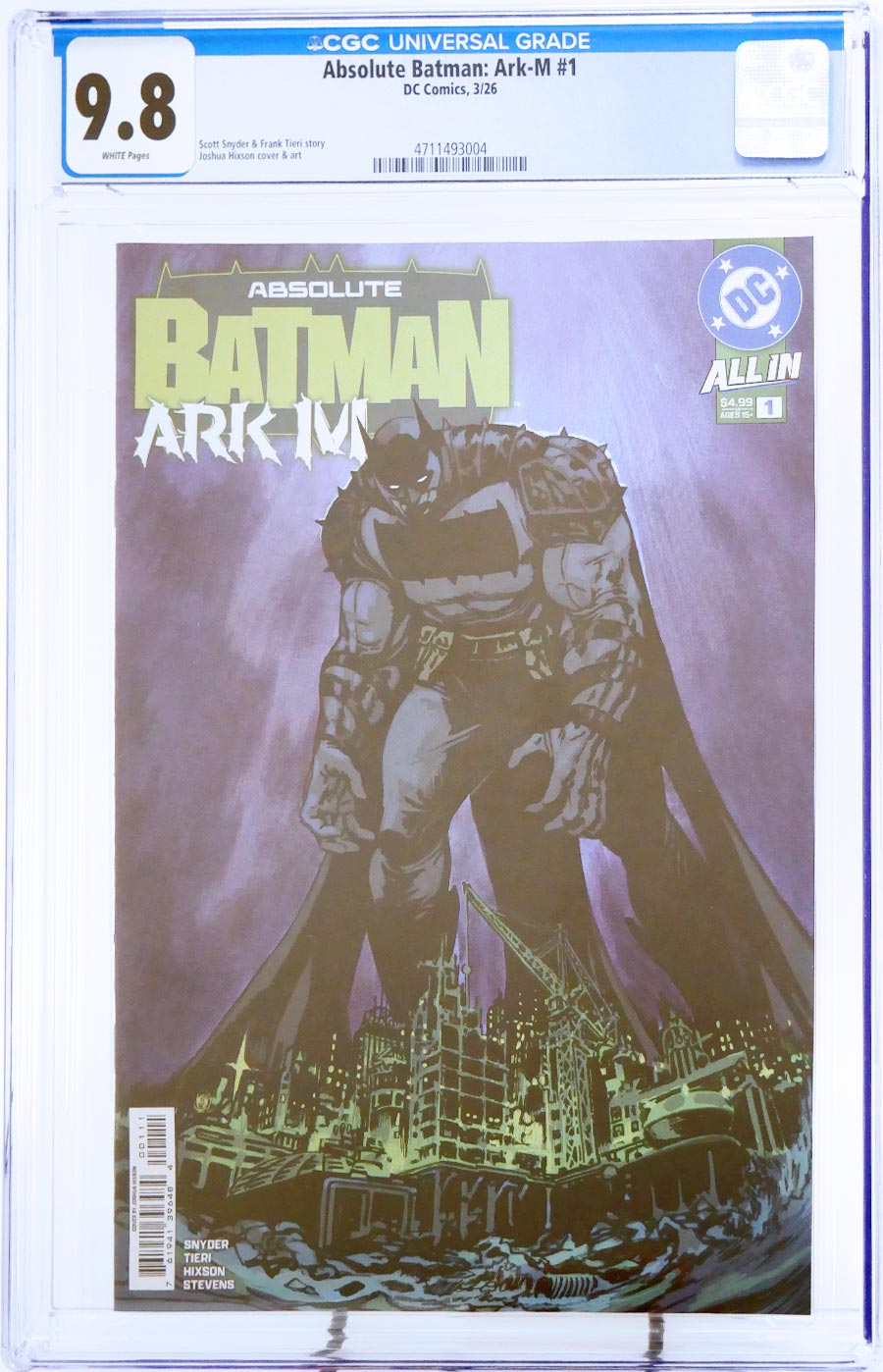 Absolute Batman Ark-M Special #1 (One Shot) Cover L Regular Joshua Hixson Cover CGC 9.8 (DC All In)