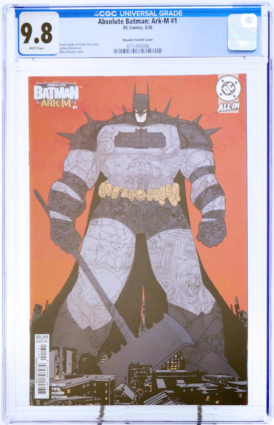 Absolute Batman Ark-M Special #1 (One Shot) Cover N Variant Riley Rossmo Card Stock Cover CGC 9.8 (DC All In)