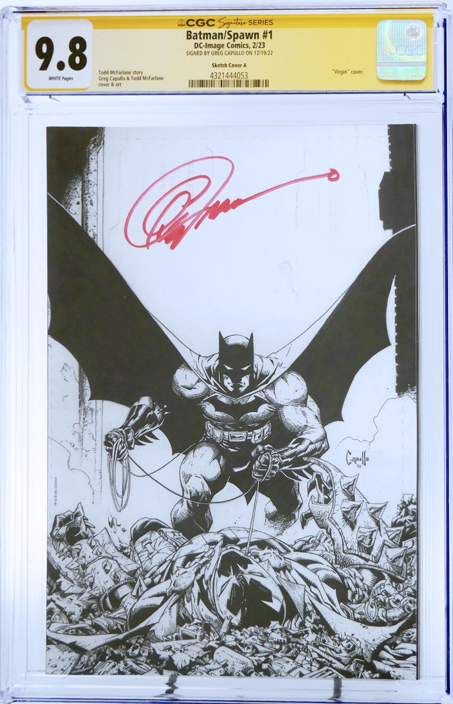 Batman Spawn #1 (One Shot) Cover Z-J Incentive Greg Capullo Signed Variant Cover CGC Signature Series 9.8 Signed By Greg Capullo