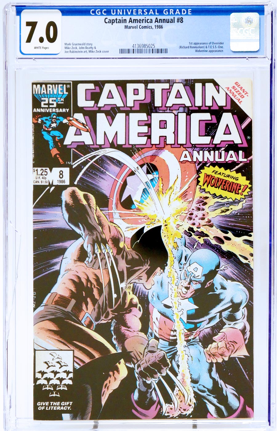 Captain America Vol 1 Annual #8 Cover B CGC 7.0