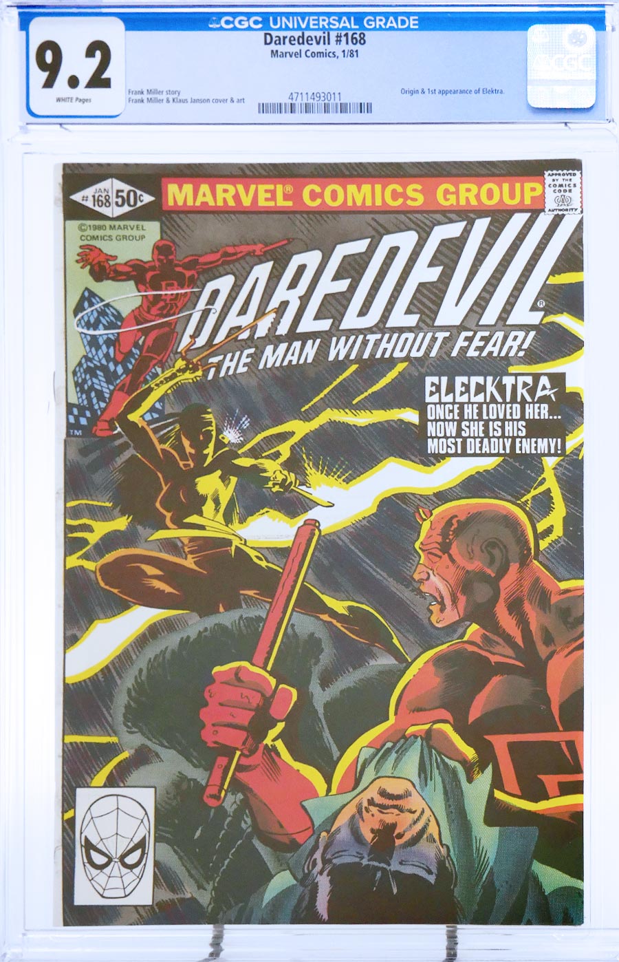 Daredevil #168 Cover E CGC 9.2
