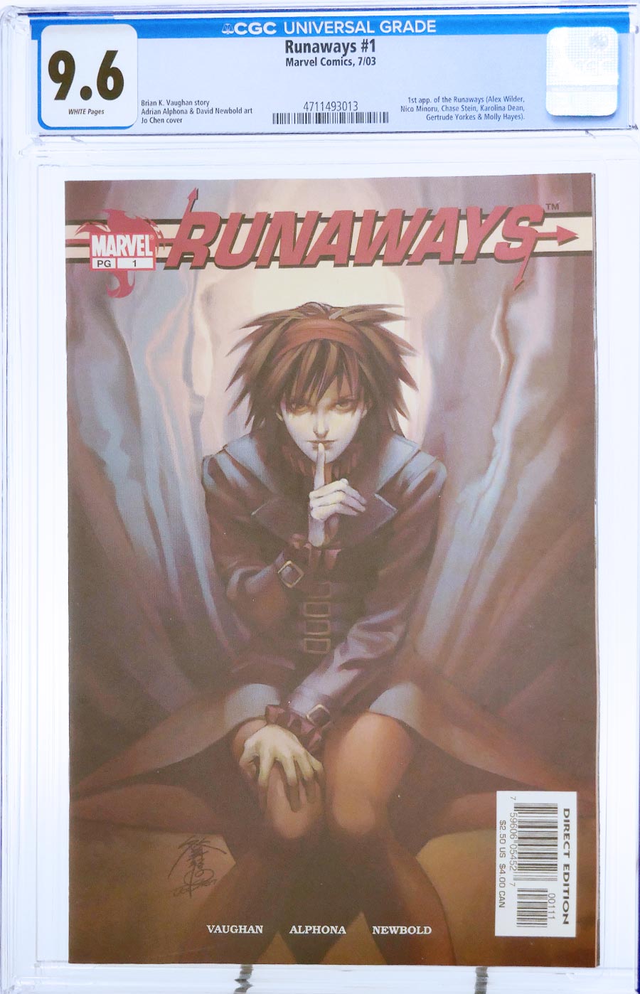 Runaways #1 Cover C CGC 9.6