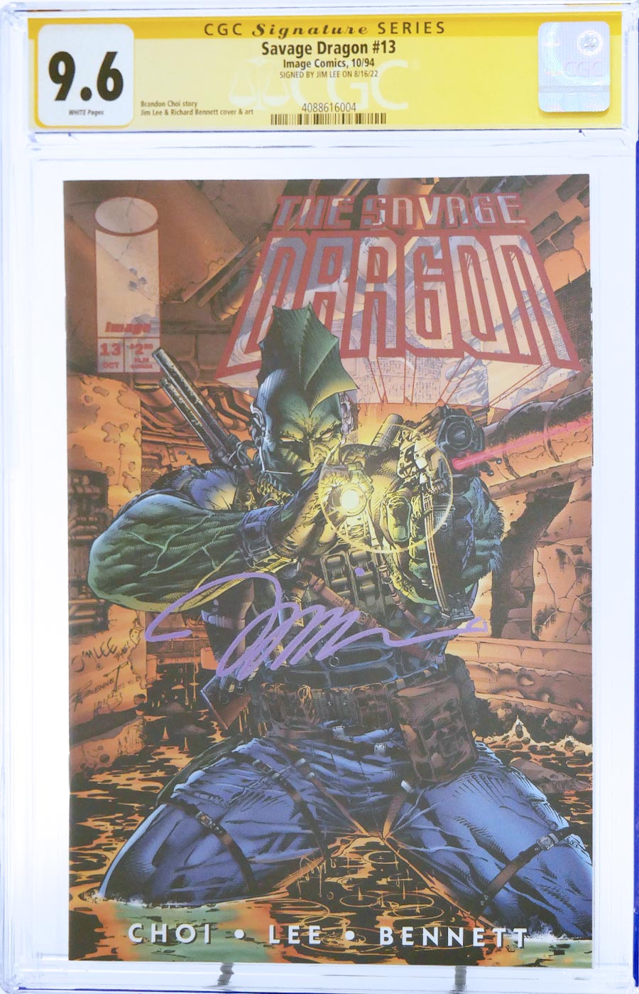 Savage Dragon Vol 2 #13 Cover C Jim Lee Cover CGC Signature Series 9.6 Signed By Jim Lee
